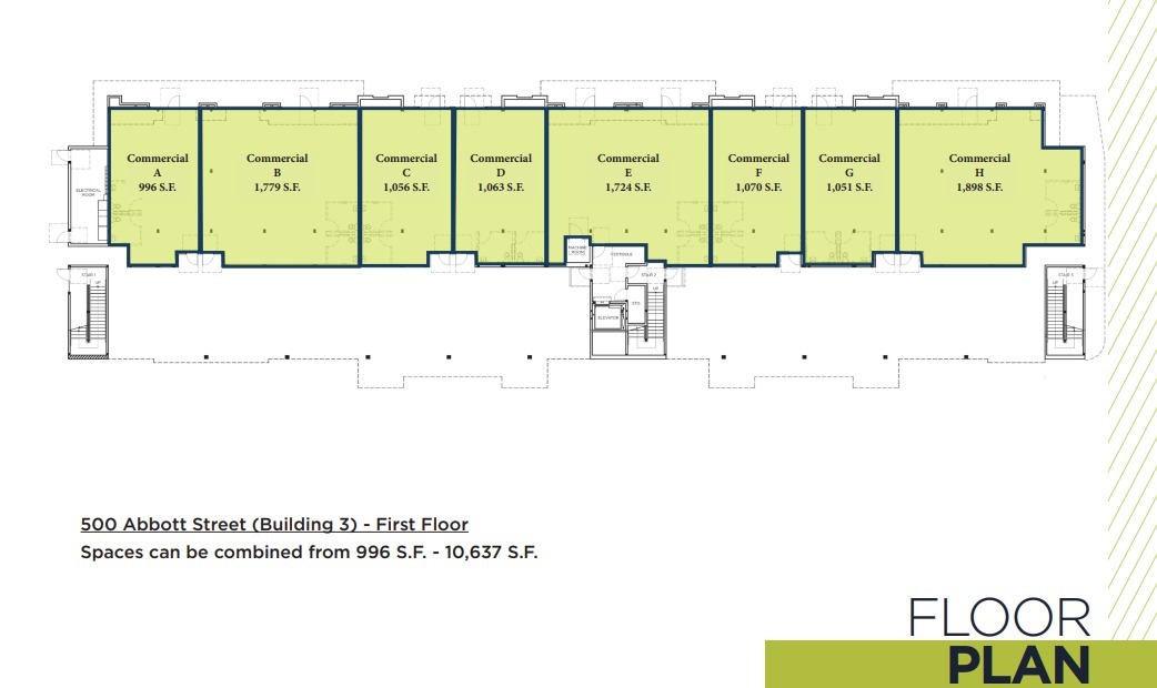 500-520 Abbott St, Salinas, CA à louer Plan d  tage- Image 1 de 1