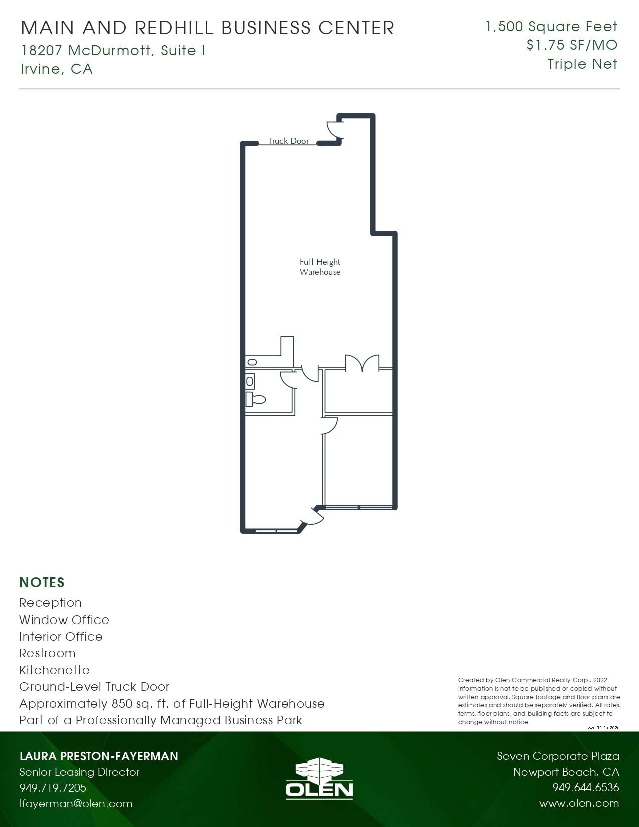 1200 Main St, Irvine, CA for lease Floor Plan- Image 1 of 1