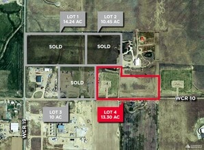 WCR 19 & WCR 10, Fort Lupton, CO - AÉRIEN  Vue de la carte