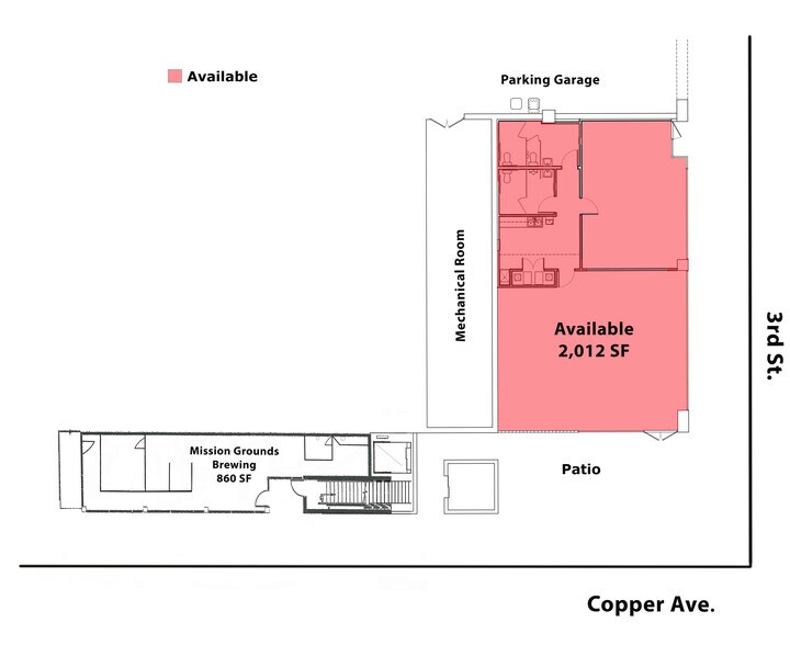 220 Copper Ave NW, Albuquerque, NM à louer - Plan de site - Image 2 de 13