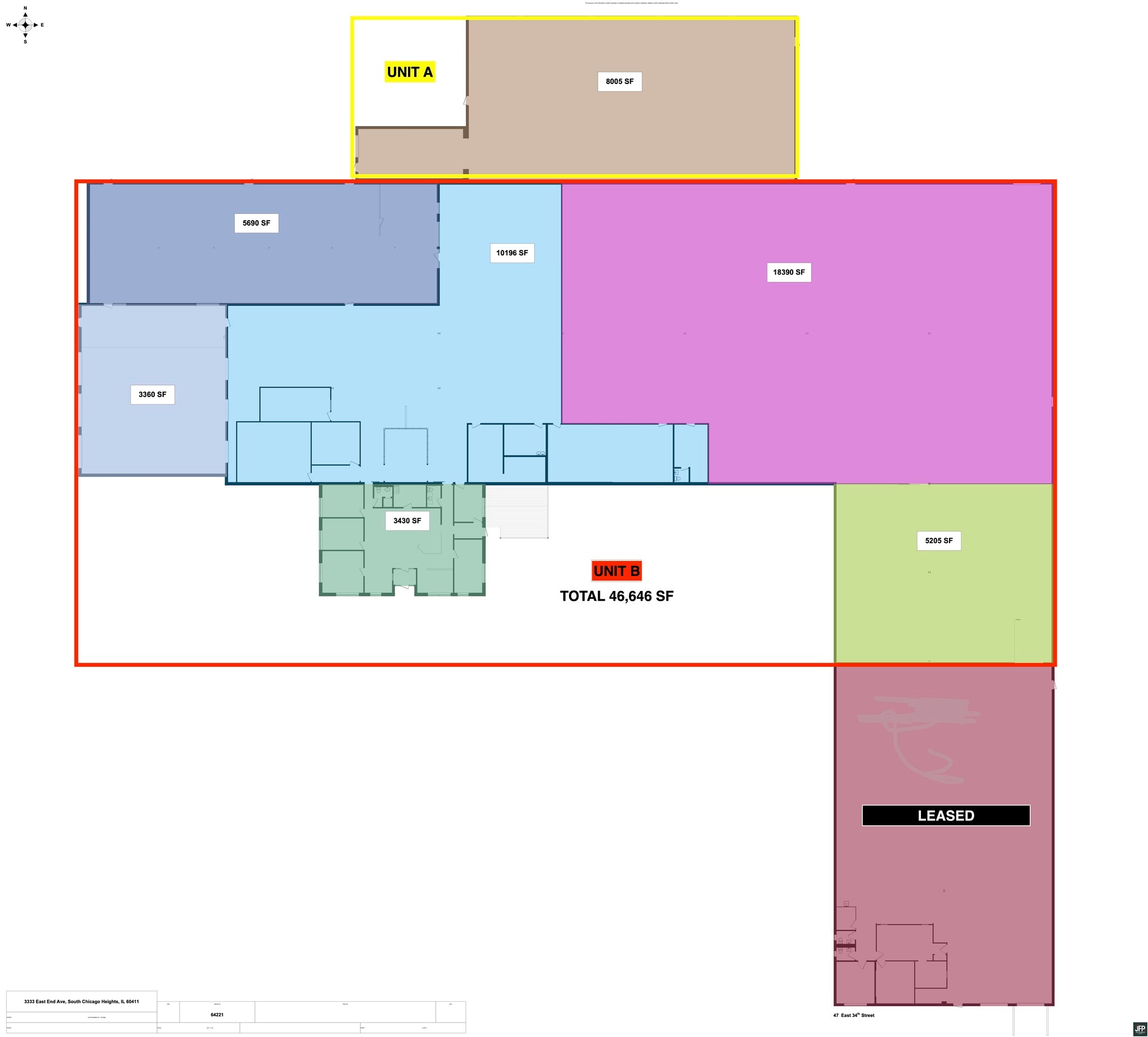 3333 East End Ave, South Chicago Heights, IL à louer Plan d’étage- Image 1 de 2