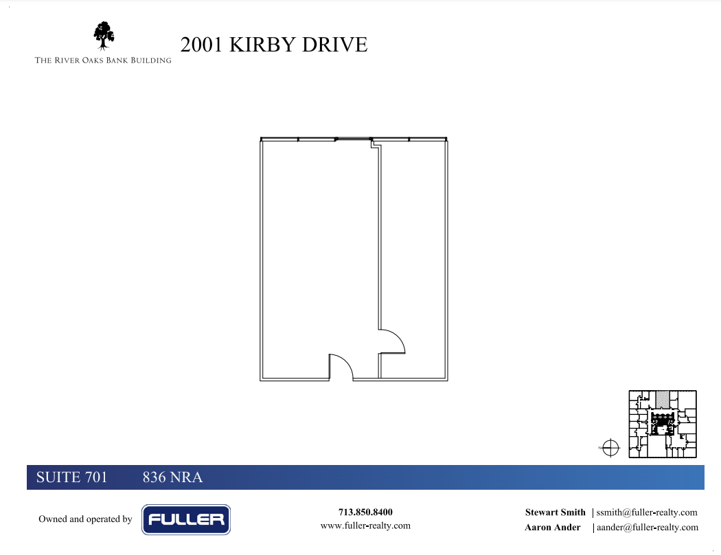 2001 Kirby Dr, Houston, TX à louer Plan d  tage- Image 1 de 1