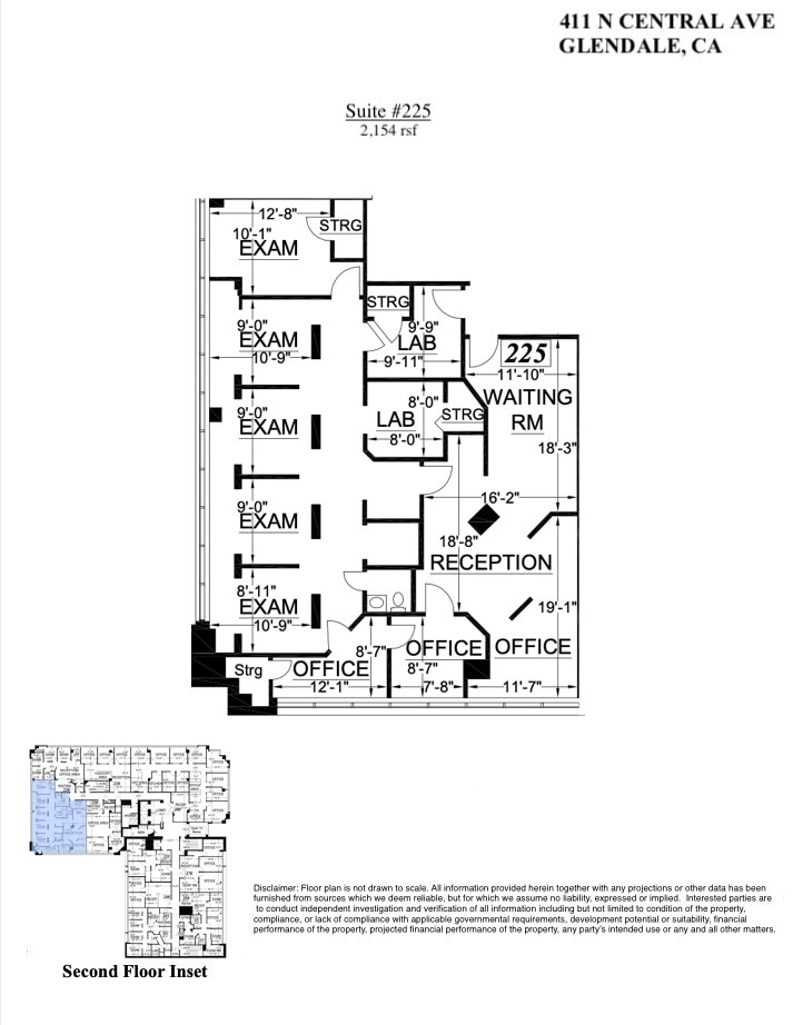 411 N Central Ave, Glendale, CA à louer Plan d’étage- Image 1 de 1