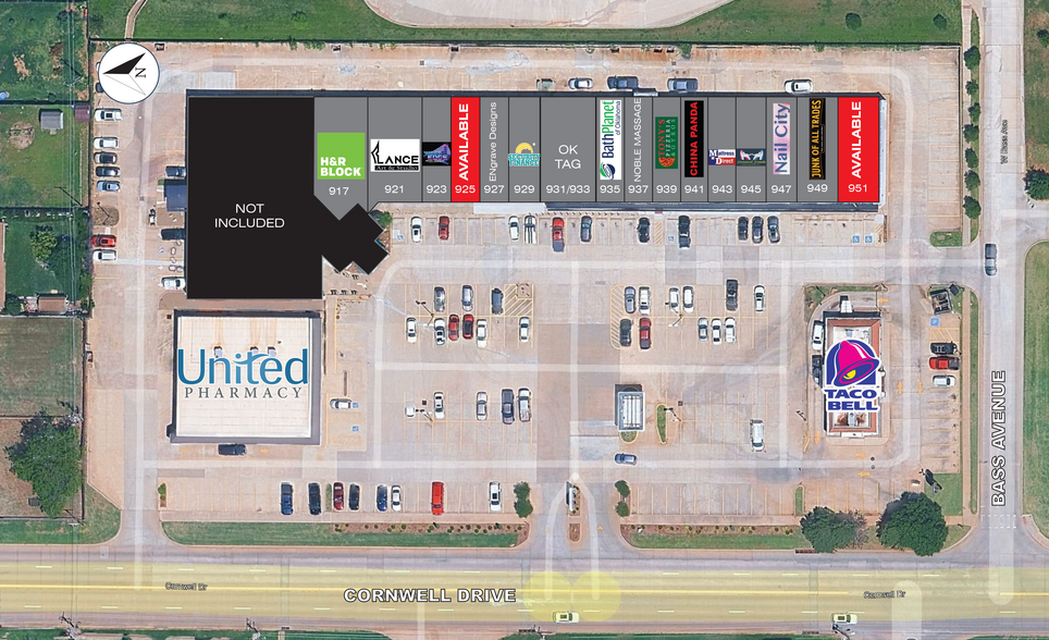 917-953 Cornwell Dr, Yukon, OK for lease - Site Plan - Image 2 of 9