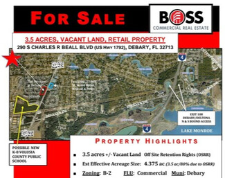 Plus de détails pour 290 S Charles R Beall Blvd, Debary, FL - Terrain à vendre