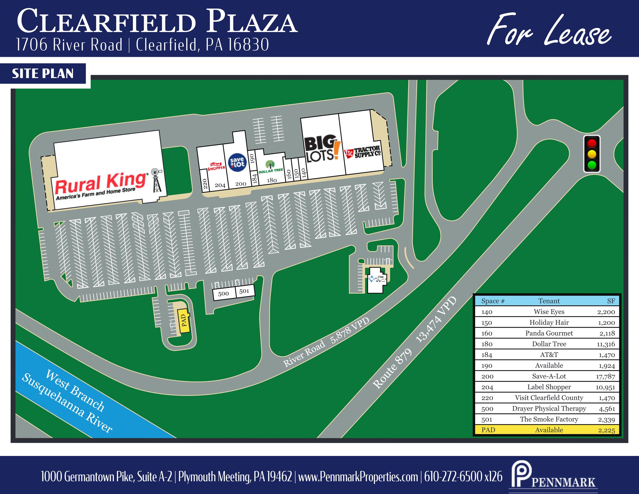 1682-1900 River Rd, Clearfield, PA à louer Plan de site- Image 1 de 2