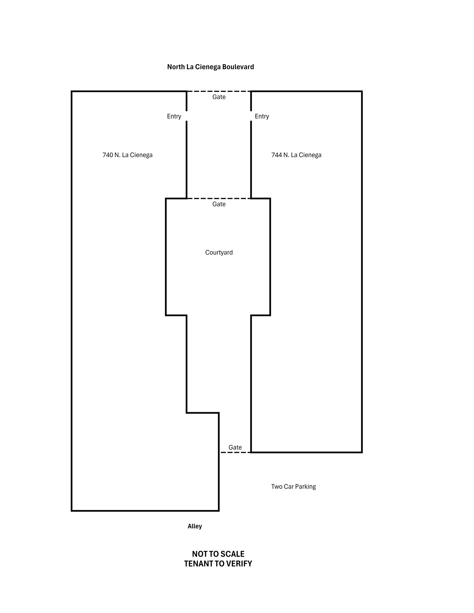 744 N La Cienega Blvd, Los Angeles, CA à louer Plan de site- Image 1 de 1