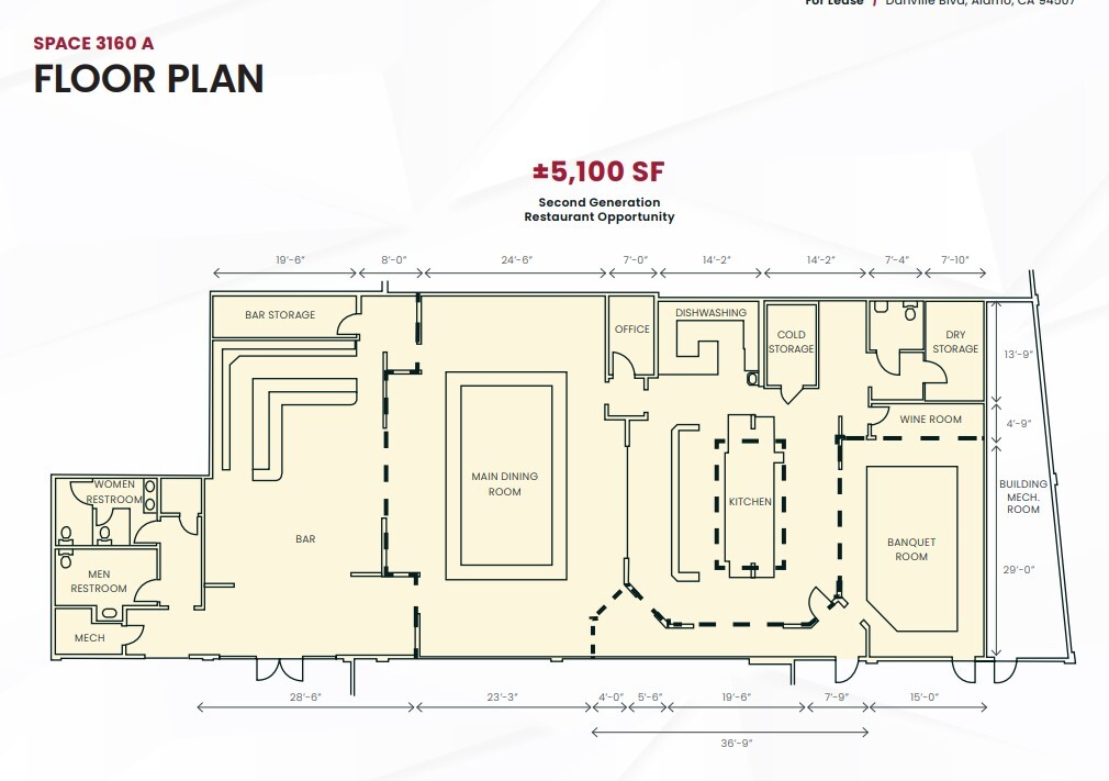 3168 Danville Blvd, Alamo, CA à louer Plan d’étage- Image 1 de 1