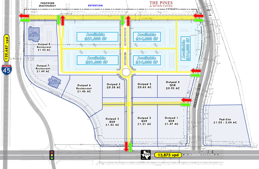 NEC of I-45 N & FM 830, Willis, TX à vendre - Plan de site - Image 1 de 1