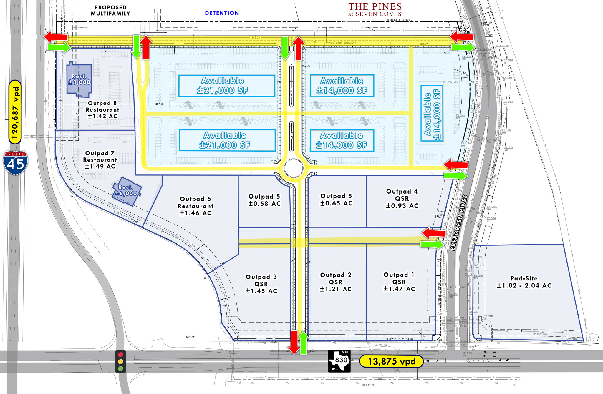 NEC of I-45 N & FM 830, Willis, TX à vendre Plan de site- Image 1 de 1