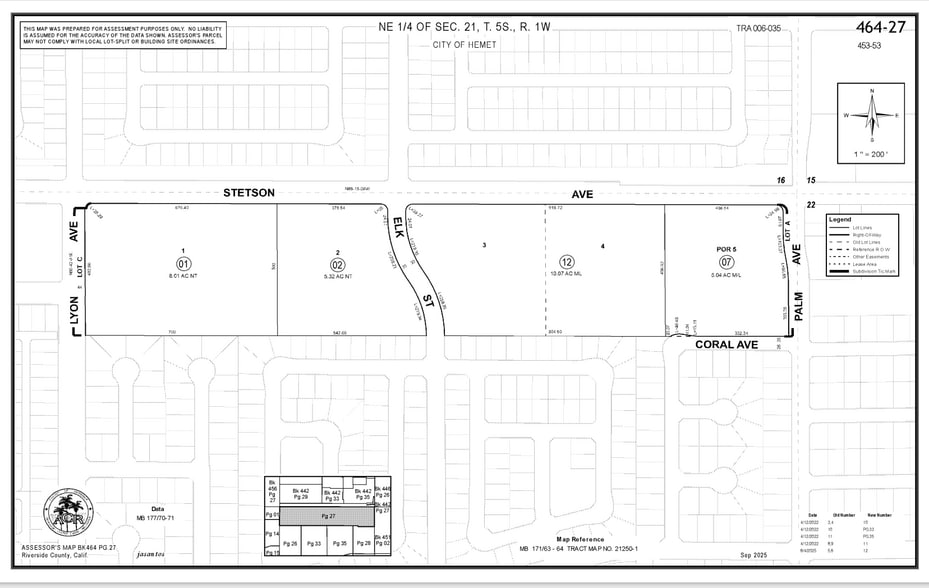SEC W Stetson Ave & S Lyon Ave, Hemet, CA for sale - Plat Map - Image 2 of 2