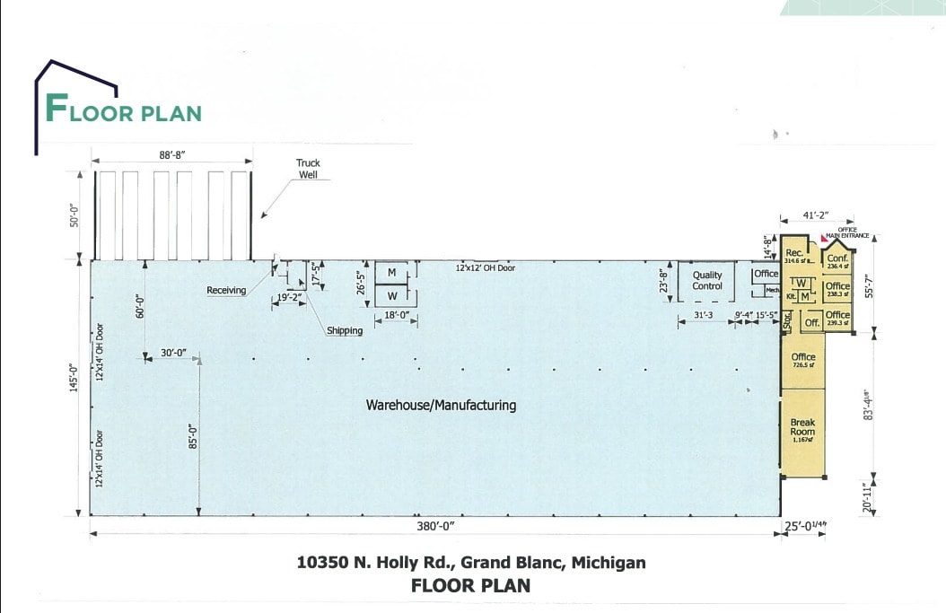 10350 N Holly Rd, Holly, MI for lease Floor Plan- Image 1 of 1