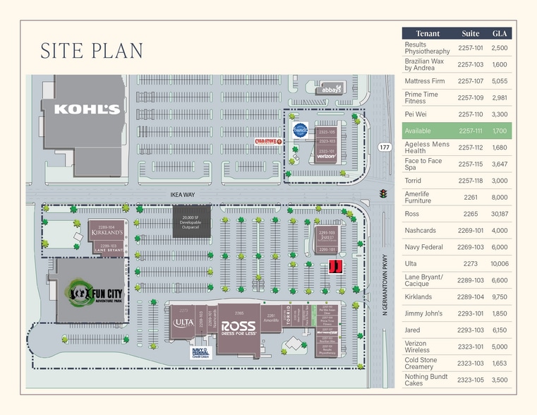 2257-2273 N Germantown Pky, Cordova, TN for sale - Site Plan - Image 2 of 5