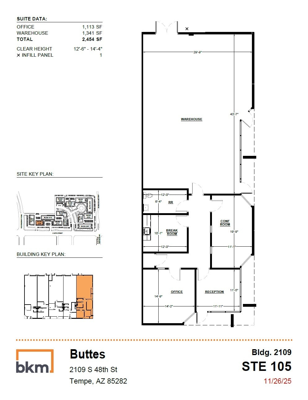 2105 S 48th St, Tempe, AZ for lease Floor Plan- Image 1 of 2