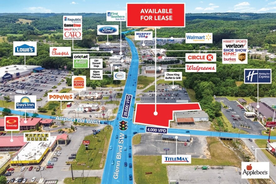 1503 Glenn Blvd SW, Fort Payne, AL à louer - Aérien - Image 2 de 4