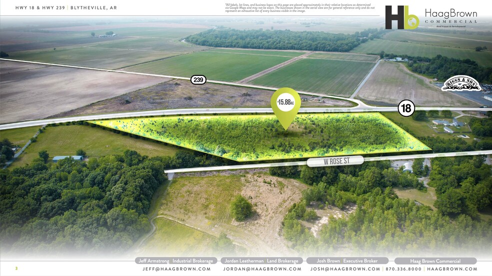 Hwy 18 & 239 hwy, Blytheville, AR for sale - Aerial - Image 3 of 7