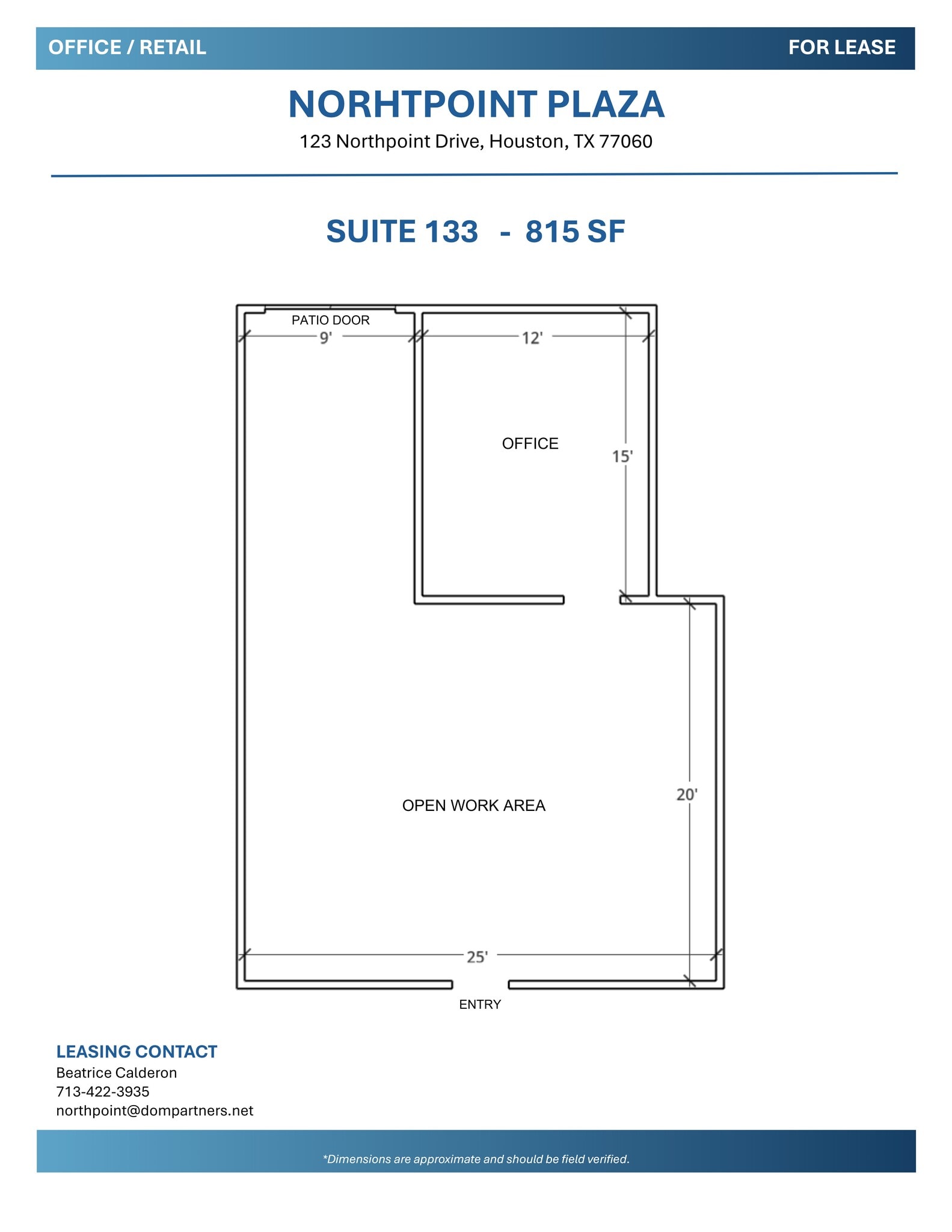 123 Northpoint Dr, Houston, TX for lease Floor Plan- Image 1 of 1