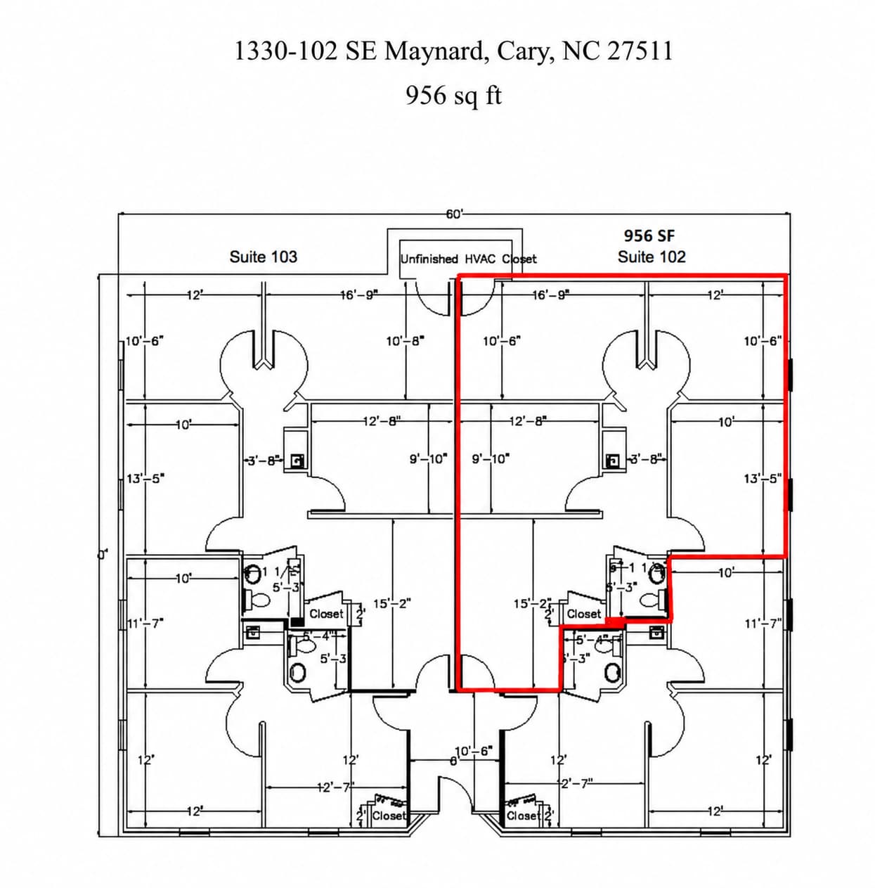 1210 SE Maynard Rd, Cary, NC à louer Plan d’étage- Image 1 de 9