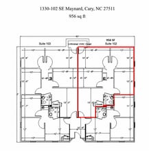 1210 SE Maynard Rd, Cary, NC à louer Plan d’étage- Image 1 de 9