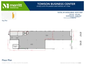 8701-8739 Mylander Ln, Towson, MD à louer Plan d’étage- Image 1 de 2