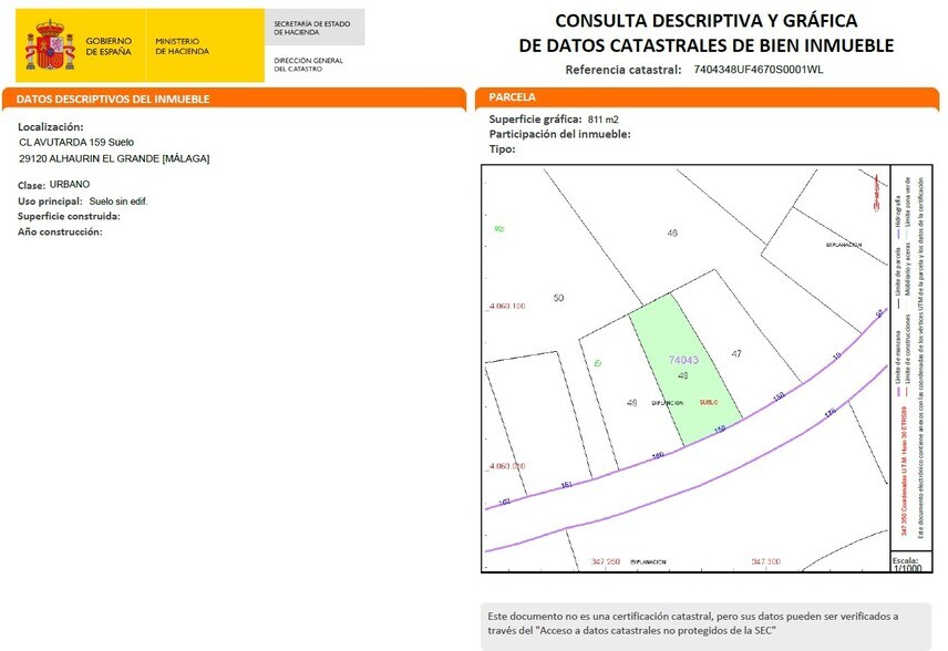 Calle Sierra Gorda, Alhaurín el Grande, Málaga for sale - Site Plan - Image 1 of 14