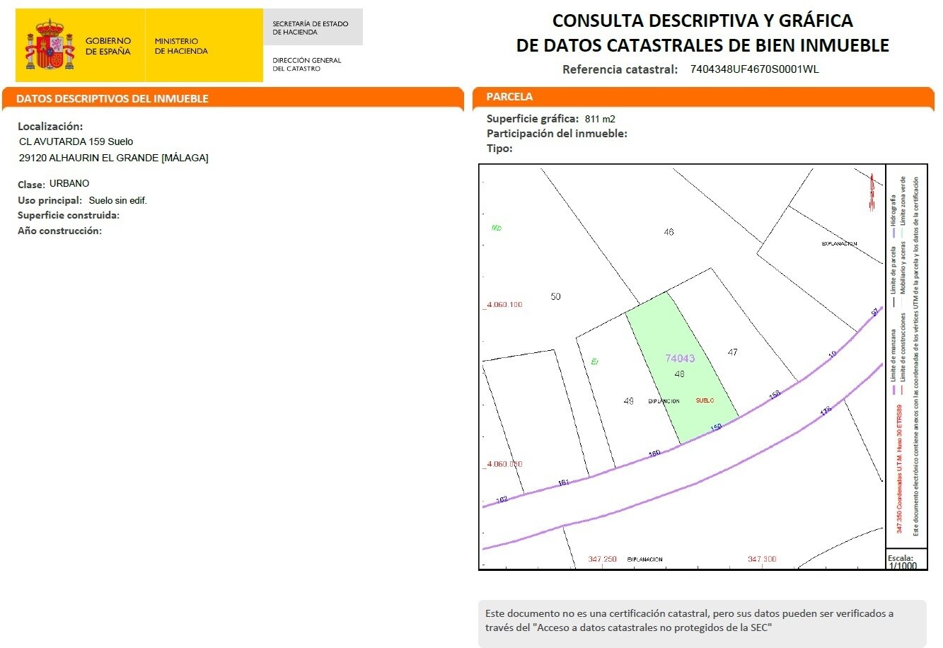 Calle Sierra Gorda, Alhaurín el Grande, Málaga for sale Site Plan- Image 1 of 15