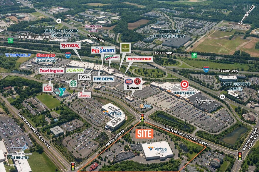 210-350 Young Ave, Moorestown, NJ for lease - Aerial - Image 2 of 9