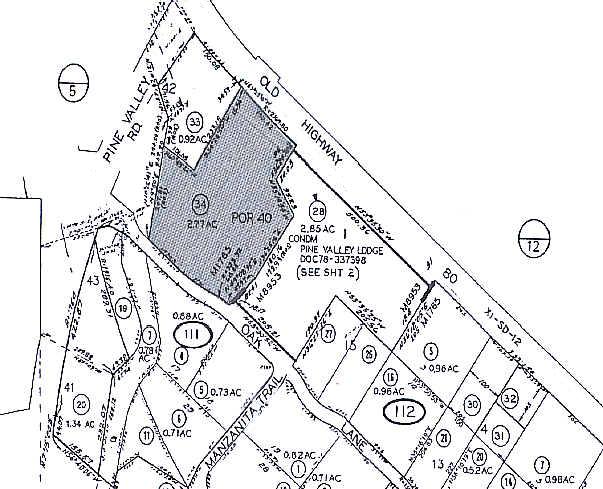 28841 Old Hwy 80, Pine Valley, CA à vendre - Plan cadastral - Image 1 de 1