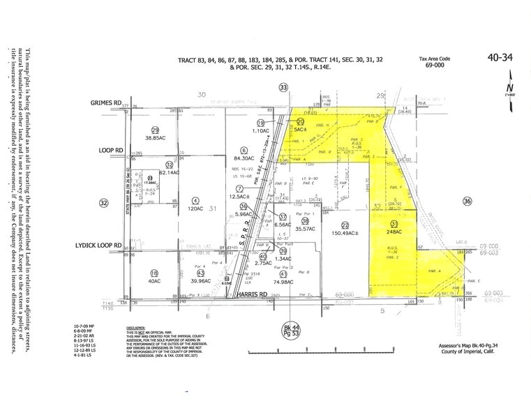 Harris Rd., Imperial, CA for sale - Plat Map - Image 1 of 1