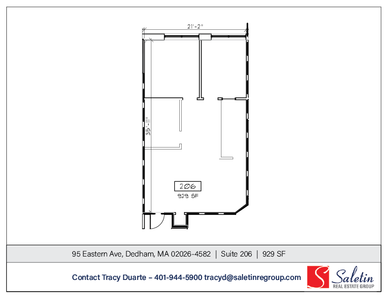 95-105 Eastern Ave, Dedham, MA à louer Plan d’étage- Image 1 de 1