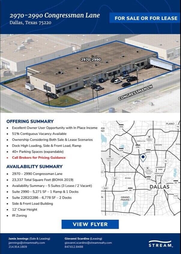 2970-2990 Congressman Ln, Dallas, TX à vendre Photo du bâtiment- Image 1 de 5