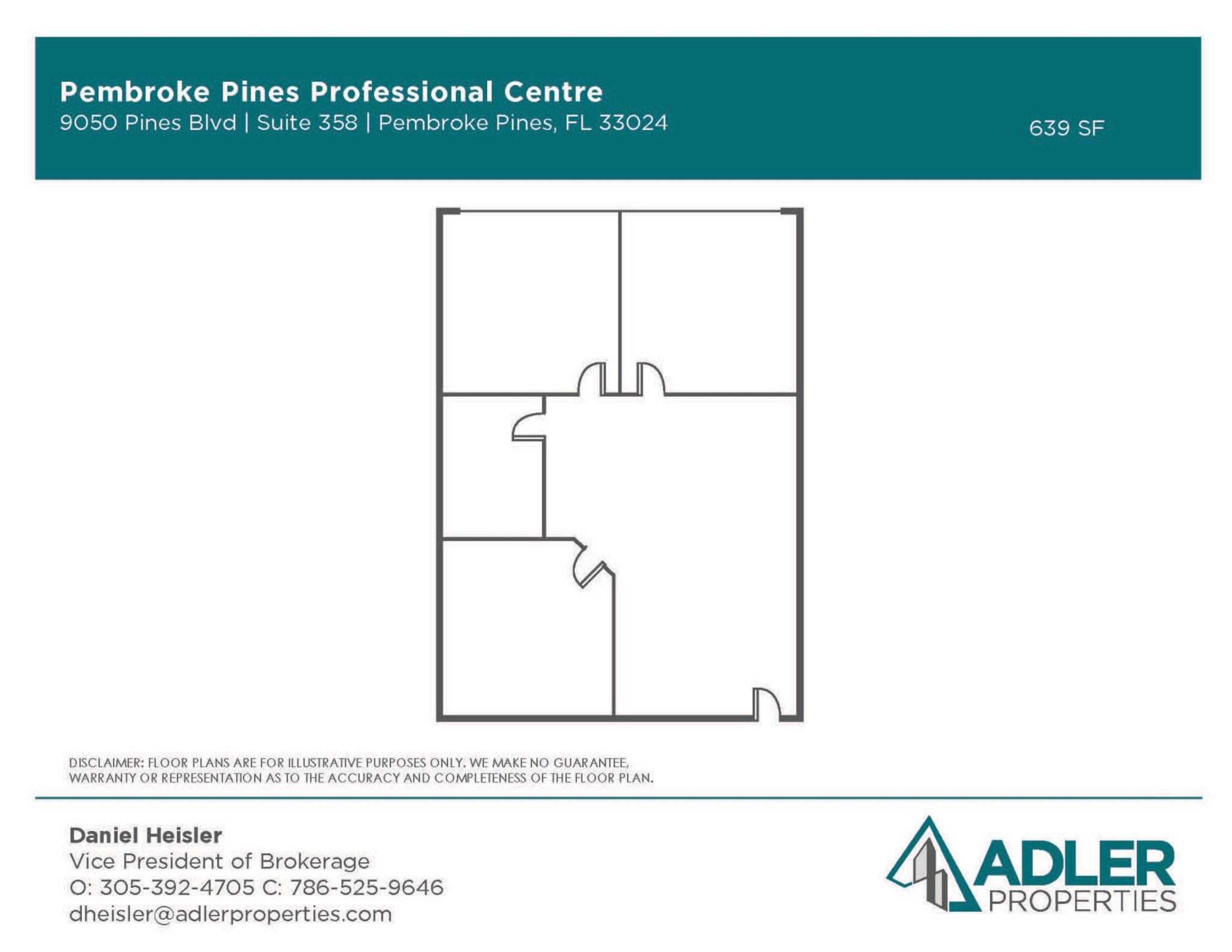 9050 Pines Blvd, Pembroke Pines, FL à louer Plan d’étage- Image 1 de 8