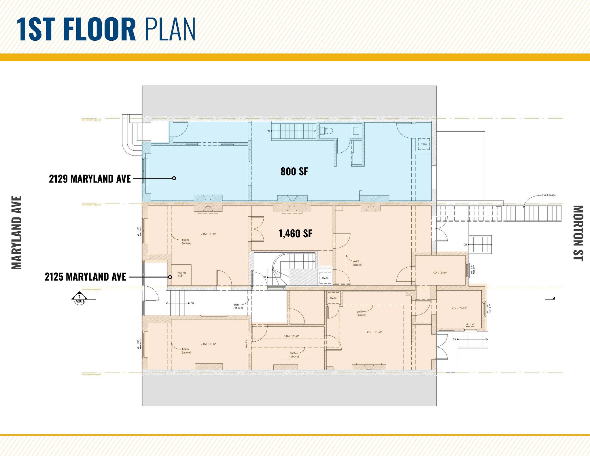 2125-2129 Maryland Ave, Baltimore, MD for lease Floor Plan- Image 1 of 2