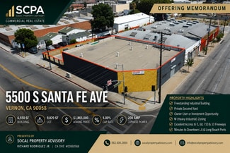 Plus de détails pour 5500 S Santa Fe Ave, Vernon, CA - Industriel à vendre