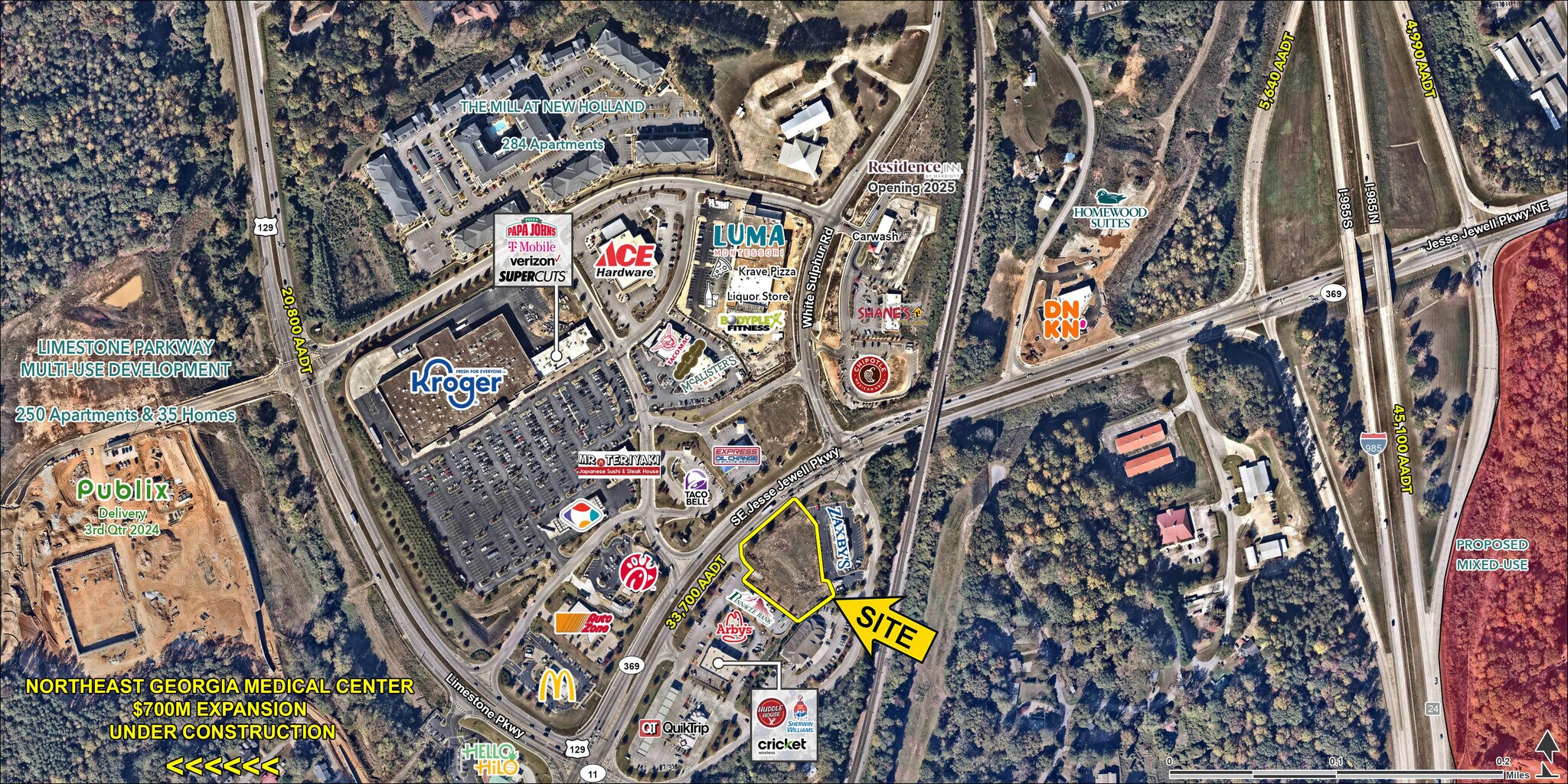 1948 Jesse Jewell Pky, Gainesville, GA for lease Aerial- Image 1 of 2