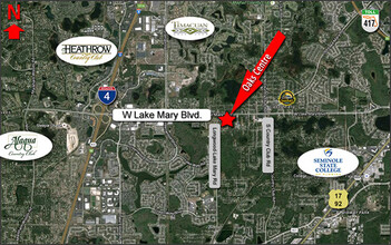 W. Lake Mary Blvd, Lake Mary, FL - AERIAL  map view