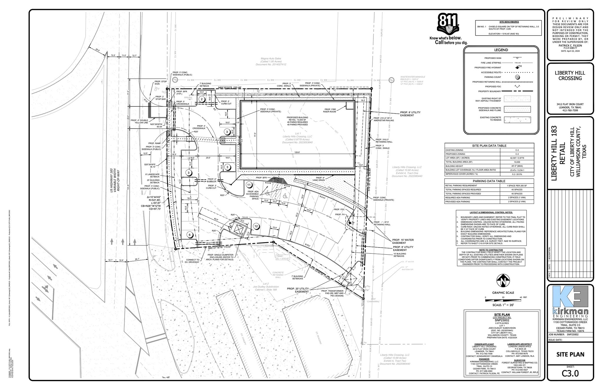 40 N Highway 183, Liberty Hill, TX à louer Plan de site- Image 1 de 3