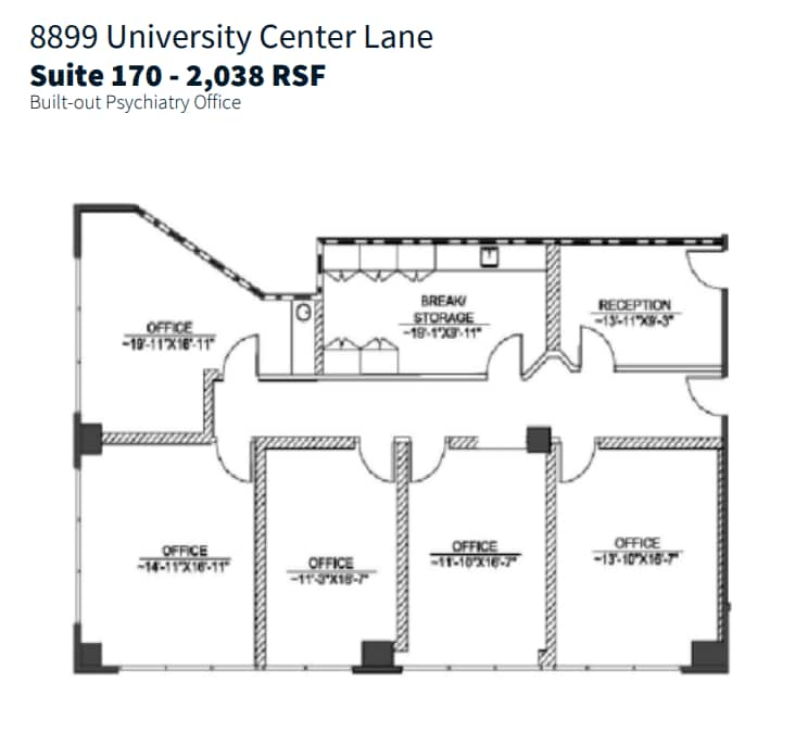 8899 University Center Ln, San Diego, CA à louer Plan d’étage- Image 1 de 1
