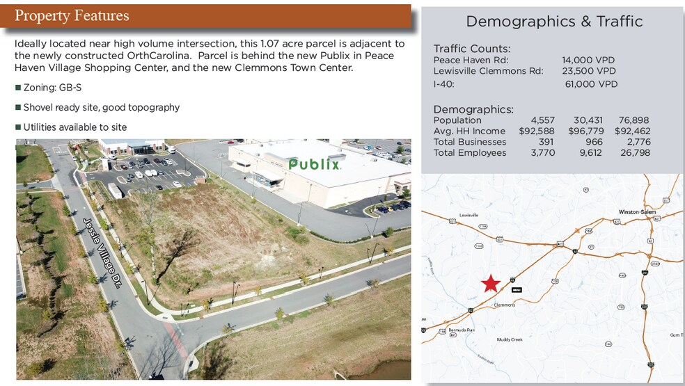 Jessie Lane & Peace Haven Road, Clemmons, NC for sale - Building Photo - Image 2 of 4