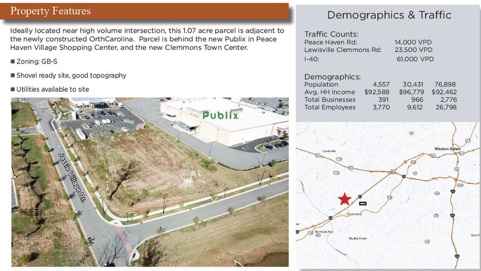 Jessie Lane & Peace Haven Road, Clemmons, NC à vendre - Photo du bâtiment - Image 2 de 4