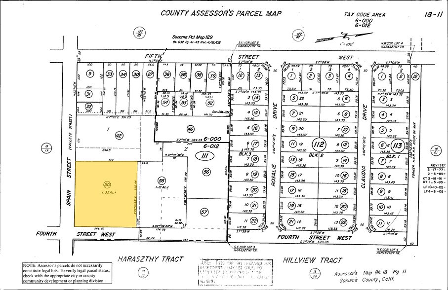 400 W Spain St, Sonoma, CA à vendre - Plan cadastral - Image 2 de 2