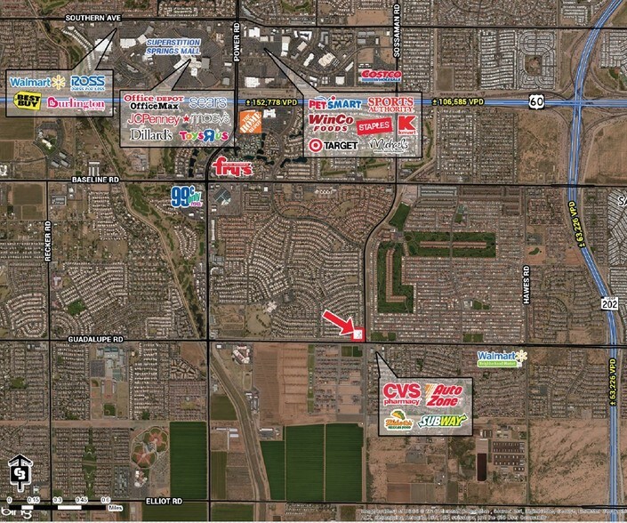NWC Sossaman & Guadalupe Rd, Mesa, AZ à vendre - Aérien - Image 2 de 2