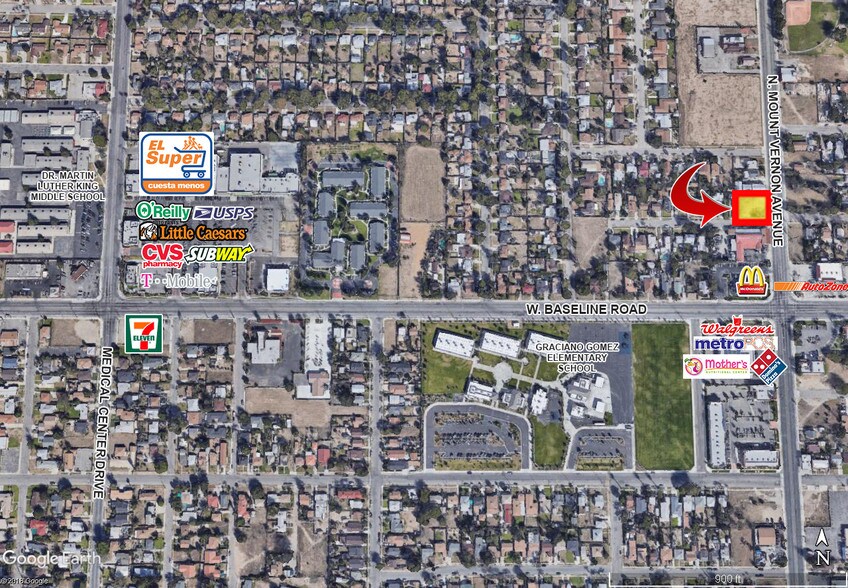 1268 N Mount Vernon Ave, San Bernardino, CA à vendre - Aérien - Image 2 de 5