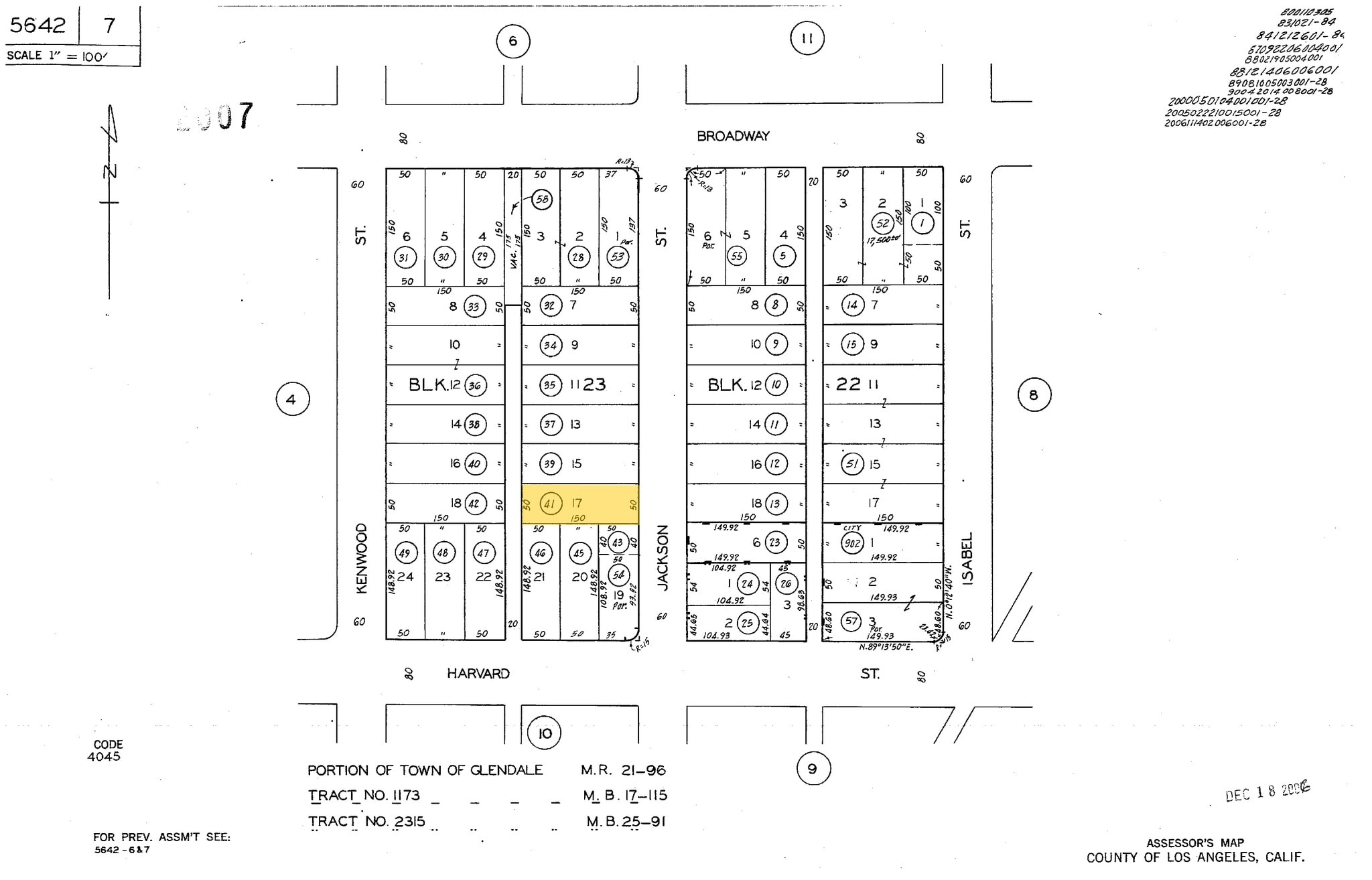 135 S Jackson St, Glendale, CA for lease Plat Map- Image 1 of 3