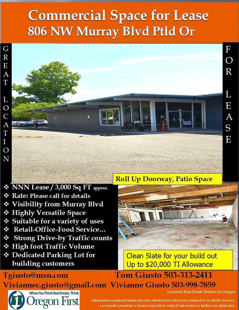 806 NW Murray Blvd, Portland, OR for lease Building Photo- Image 1 of 2