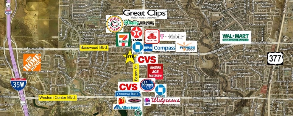 7350-7355 N Beach St, Fort Worth, TX à louer - Aérien - Image 2 de 4