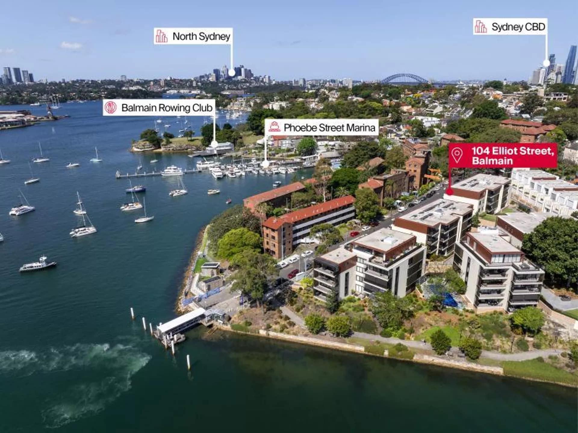 104-114 Elliott St, Balmain for sale Aerial- Image 1 of 5
