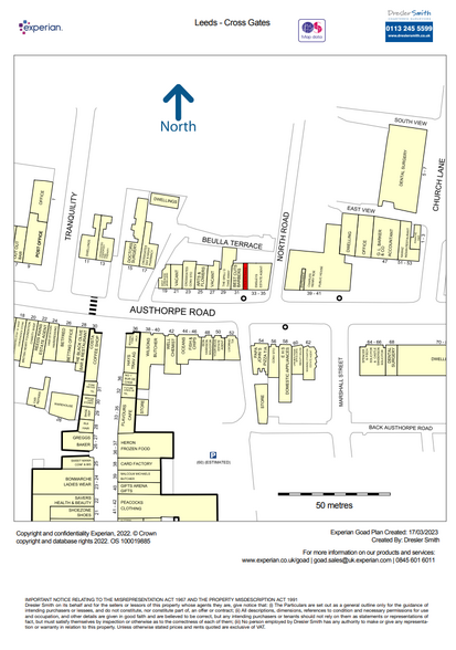 33-35 Austhorpe Rd, Leeds à louer - Goad Map - Image 2 de 2