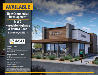 Plus de détails pour NWC Rosedale and Renfro Hwy, Bakersfield, CA - Vente au détail à louer