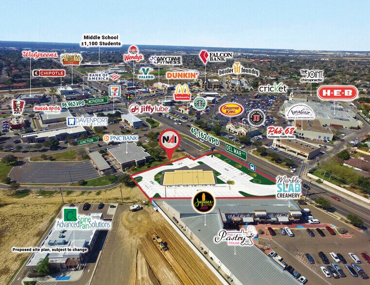 1321 E Del Mar Blvd, Laredo, TX à louer - Aérien - Image 2 de 4